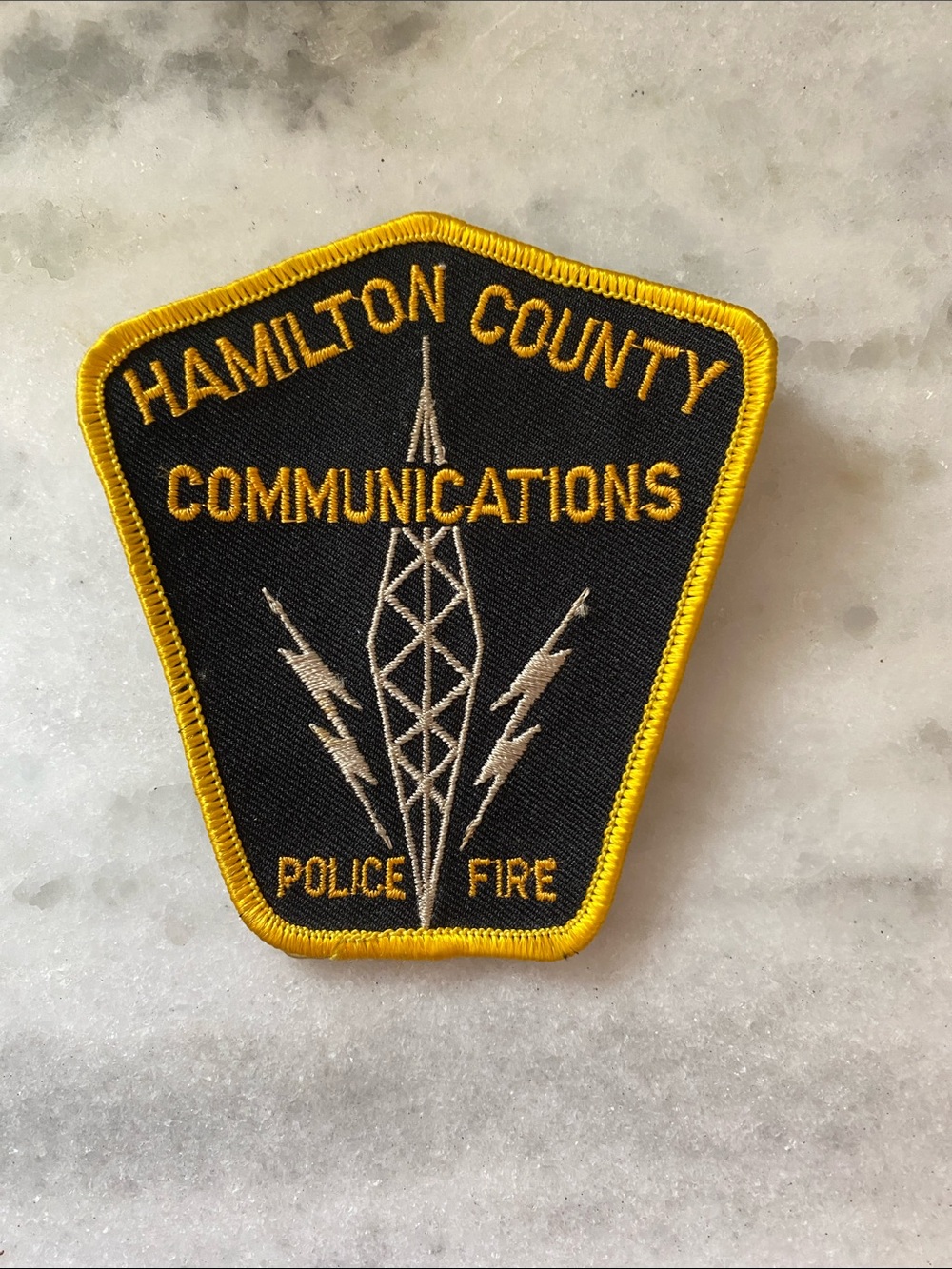 Hamilton County Communications Patch - Black with Yellow Trim